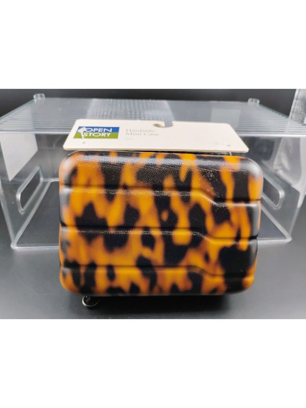Open Story Leopard Print Hardside Mini Case Travel Organizer